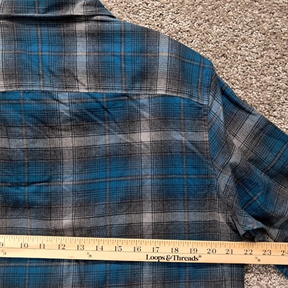 Apt.9 Men's Button Down Shirt Soft Touch Flannel Blue Medium - Picture 13 of 13